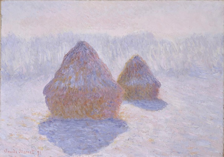 Monet — Haystacks, effect of snow and sun